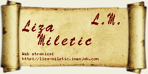 Liza Miletić vizit kartica